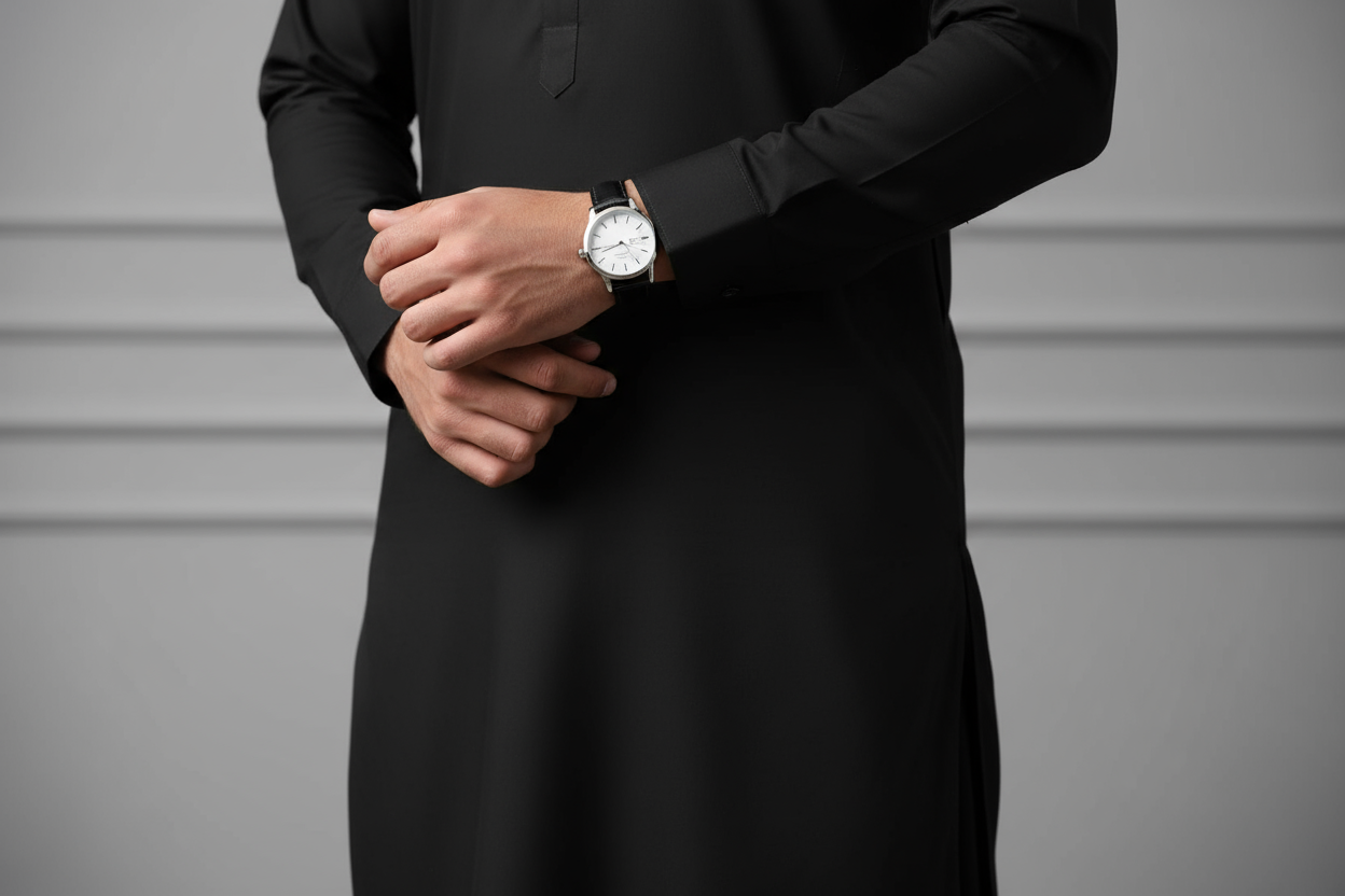 The photo should focus on the fabric and not the watch